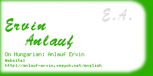 ervin anlauf business card